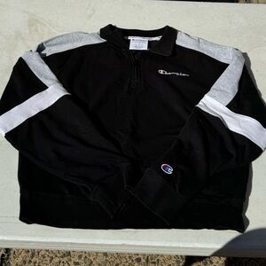 Black Quarter Zip Champion Sweater